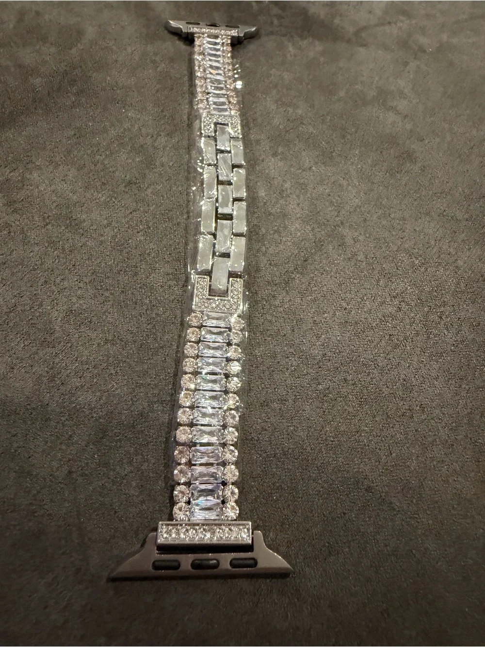 Rhinestone Crystal Apple Watch Band - Silver Sparkle38-49mm